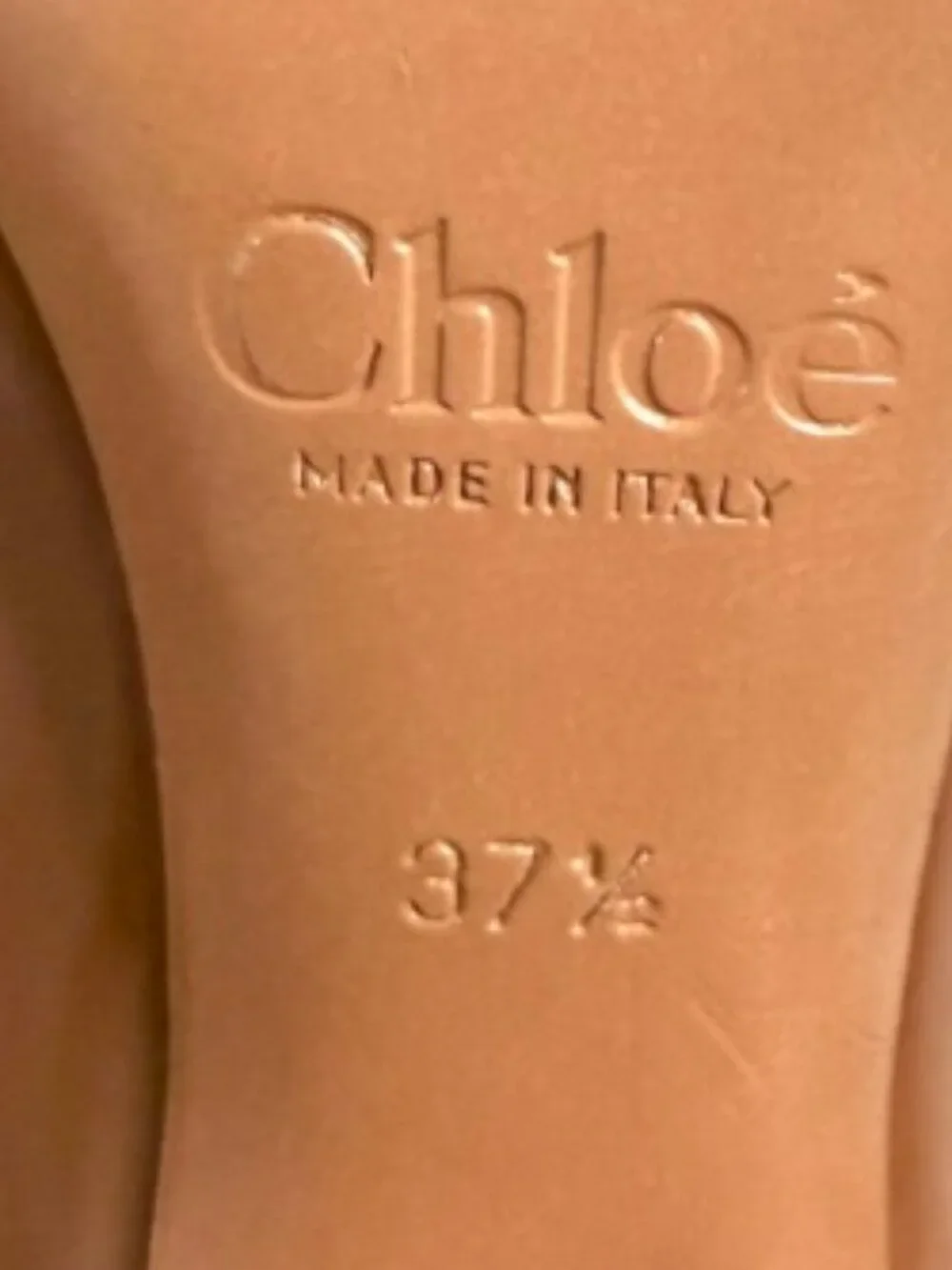 Chloe Leather Triple Strap Buckle Block Heel Pump Shoe Size 37.5